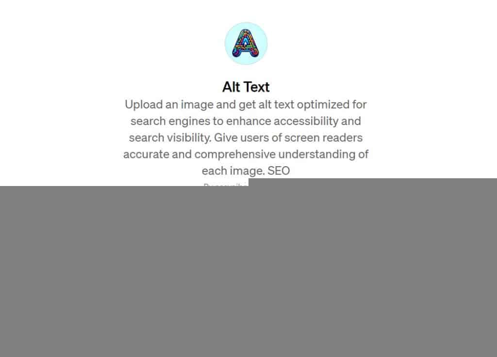 Alt Text GPT interface image.
