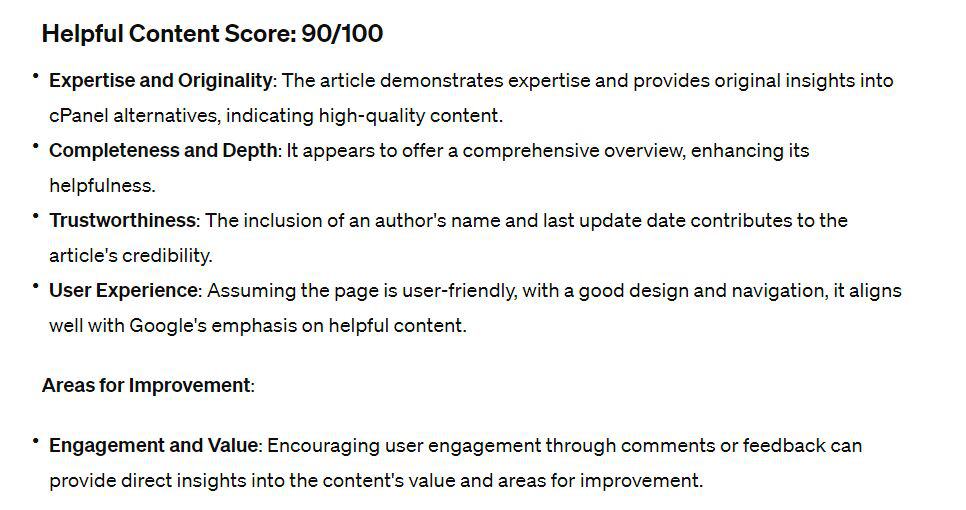 Content Analyzer GPT SEO Analysis Score