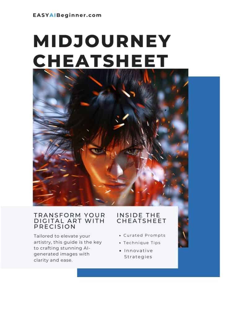 Easy AI Beginner Midjourney Cheatsheet Cover