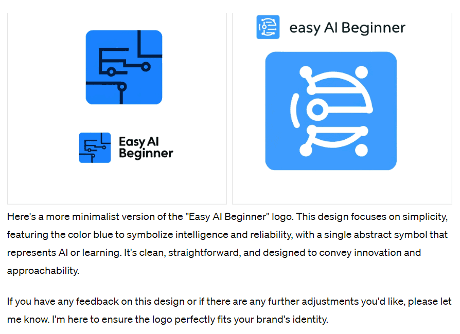Potential Easy AI Beginner logos designed by Easy Logo Creator GPT.