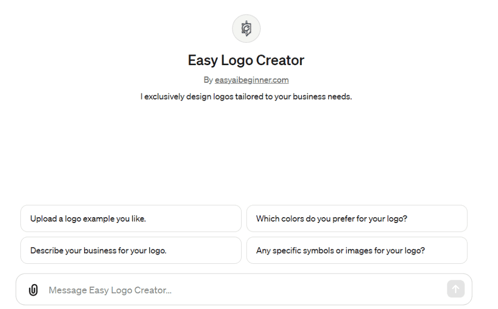 Easy Logo Creator GPT Hero Interface Image
