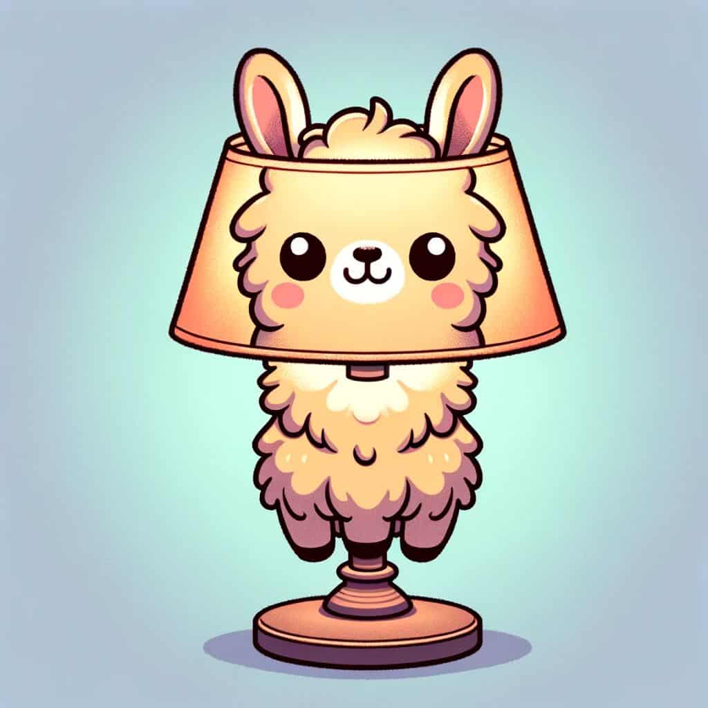 A cute adorable mashup animal character that's a mashup of a Llama and a lamp.