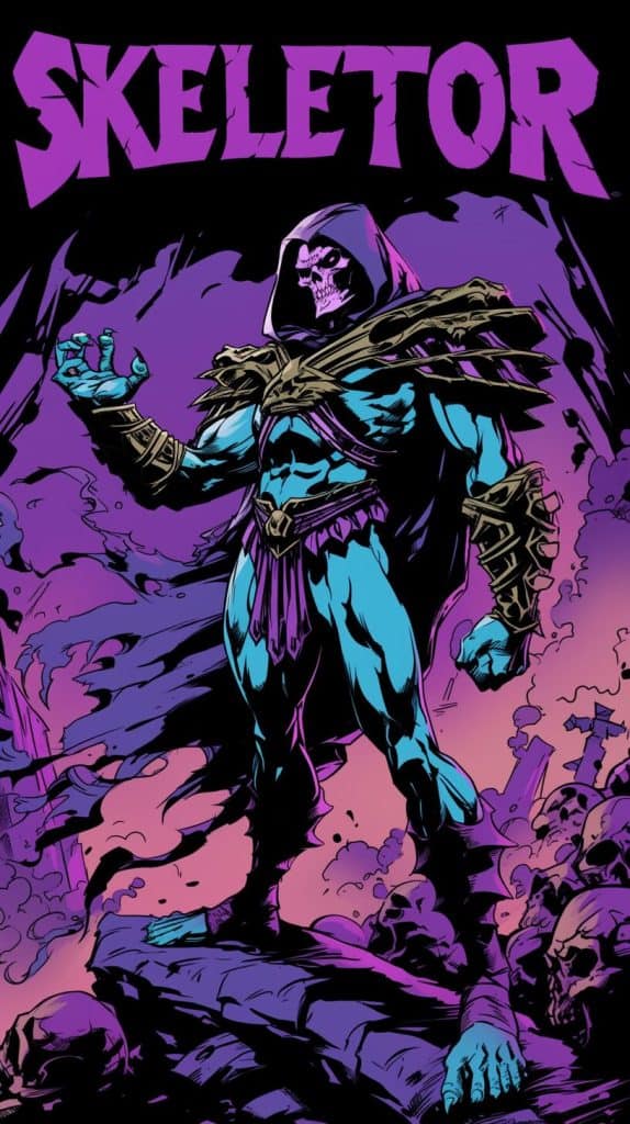Skeletor from Masters of the Universe poster.