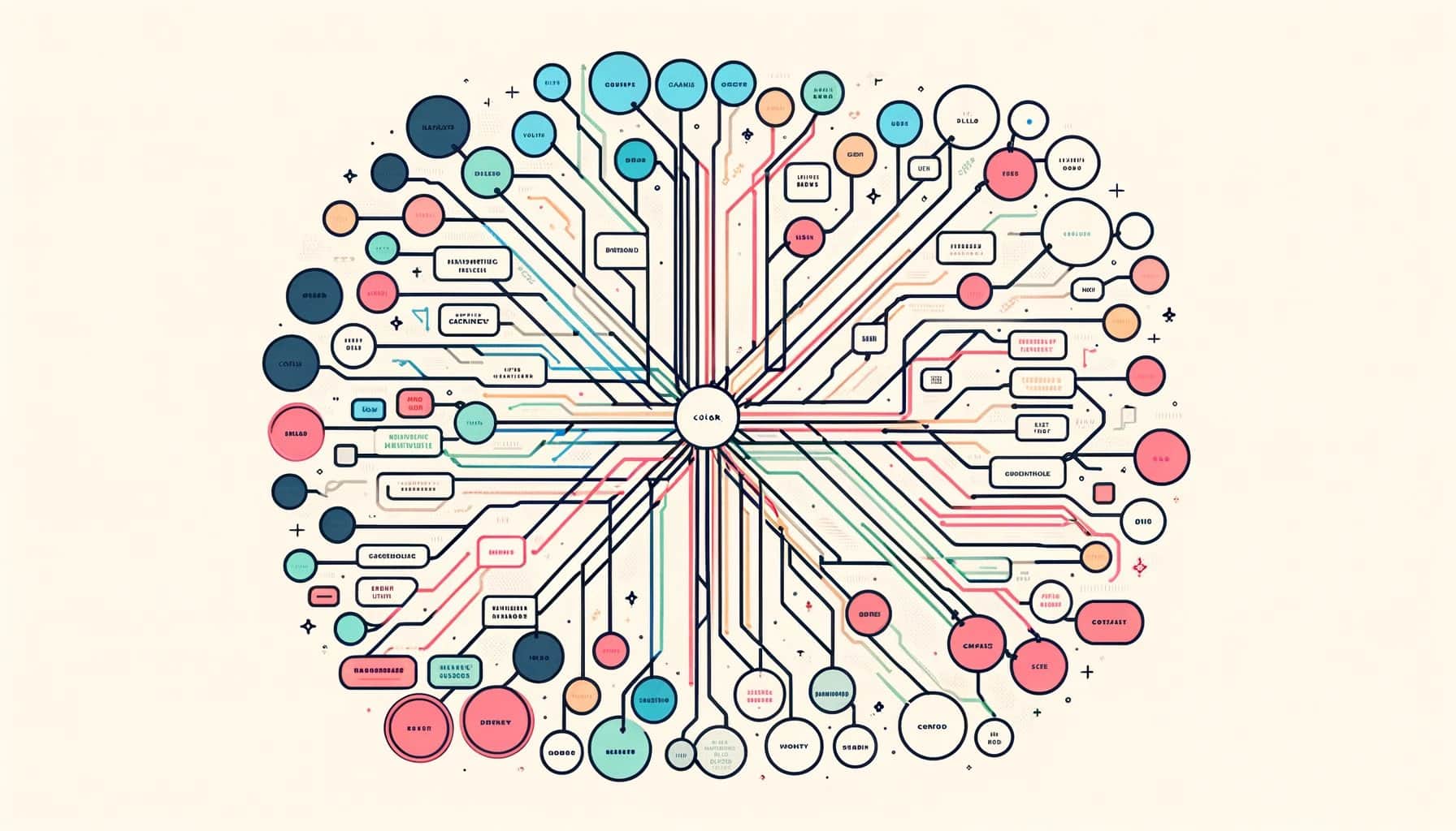 Example of a colorful Mind map.