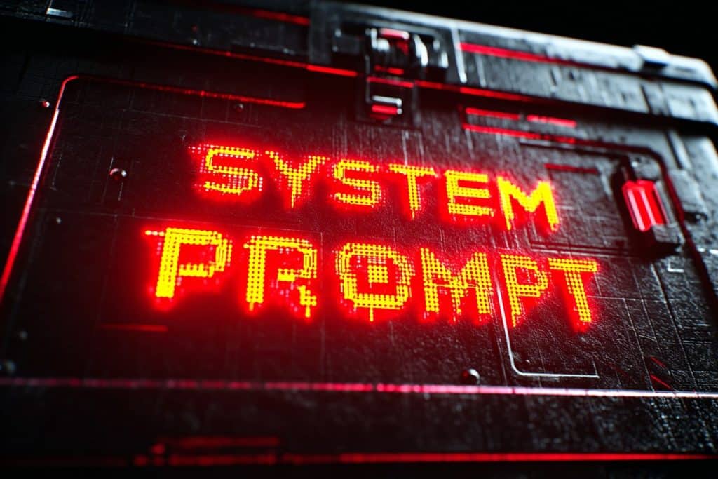 A digital vault being pried open and revealing it's system prompt.