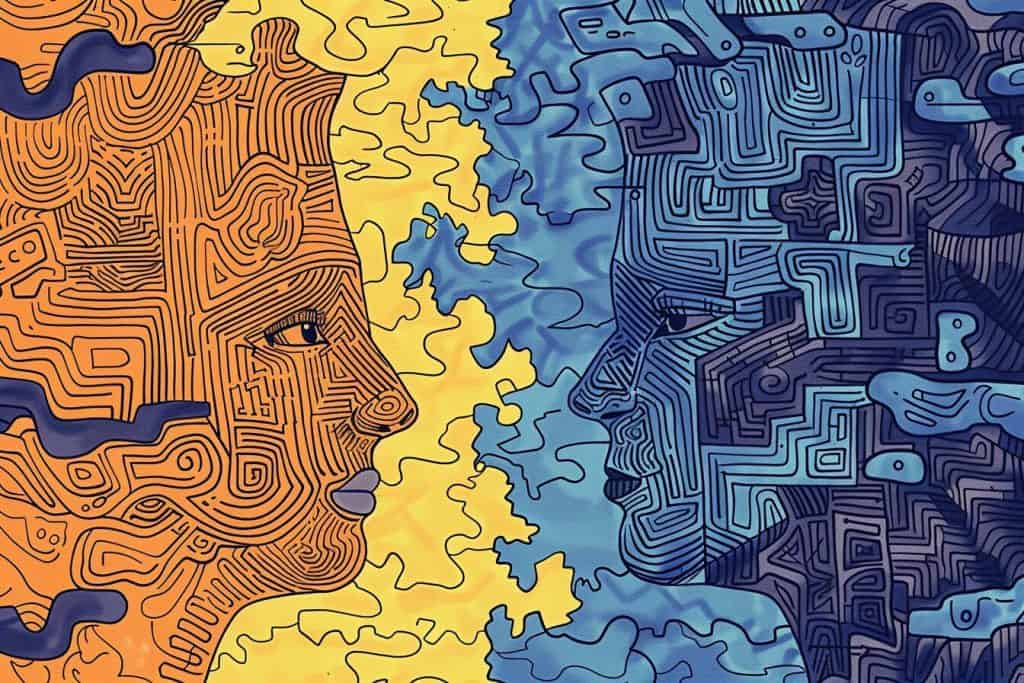 A doodle representing processing modes: Fast Mode vs Relax Mode.